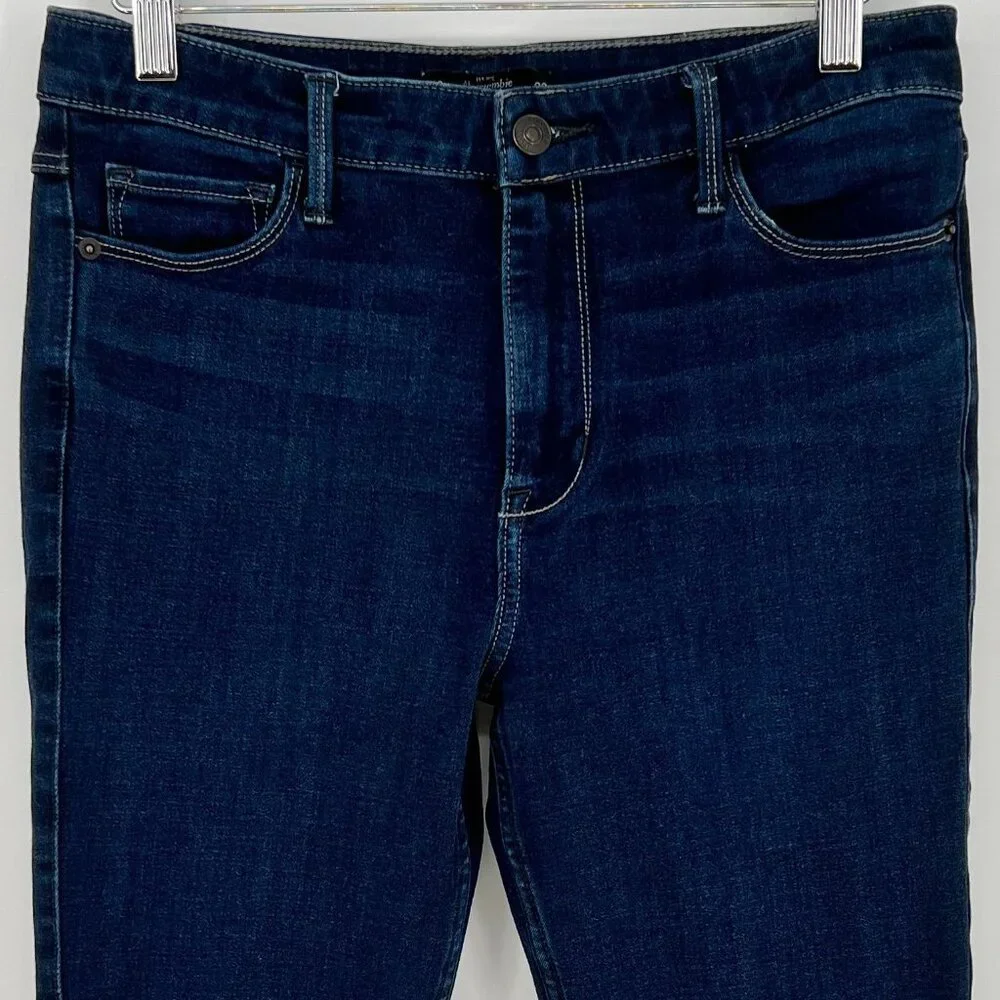 Abercrombie & Fitch Womens High Rise Skinny Jeans Size 10 Blue Dark Wash Denim